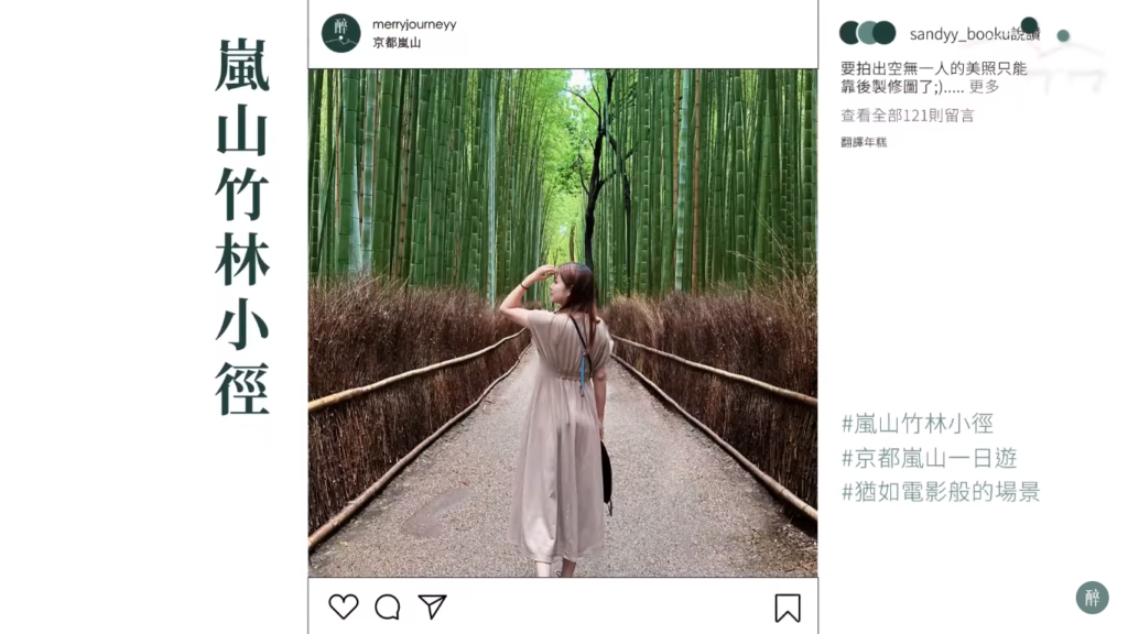 嵐山竹林小徑Instagram示意圖