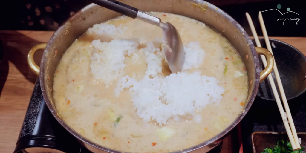 博多牛腸鍋湯底做的米飯雜炊
