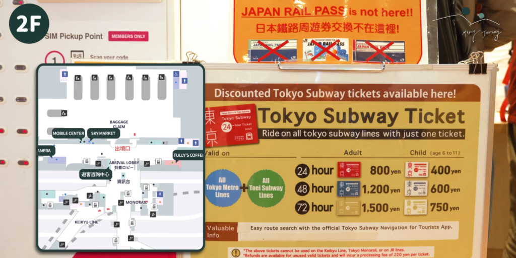 羽田機場觀光情報中心東京地下鐵購買看板